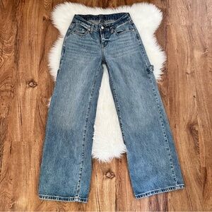 Wile Fable Wide Leg Cargo Carpenter Jeans Low Rise Y2K 90s Size 0